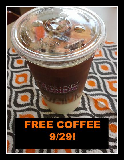 free coffee at dunkin