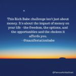 Rich Babe Challenge Welcome Video and Day 1