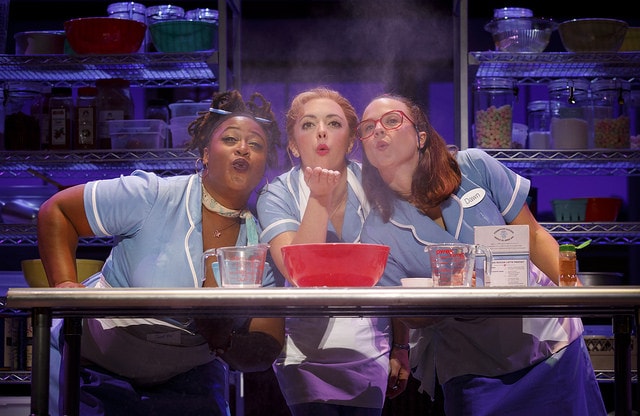 From left: Charity Angel Dawson, Desi Oakley and Lenne Klingaman in the National Tour of Waitress. Credit Joan Marcus