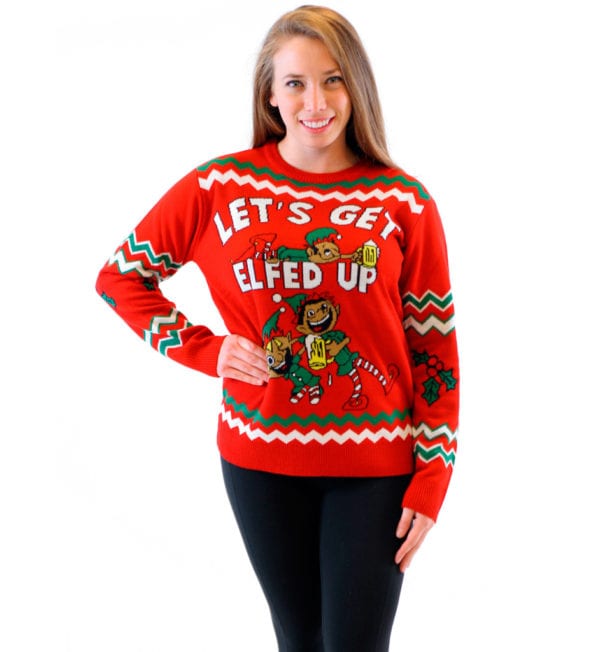 Grab your Elfed Up Ugly Christmas Sweater by clicking through this image today!