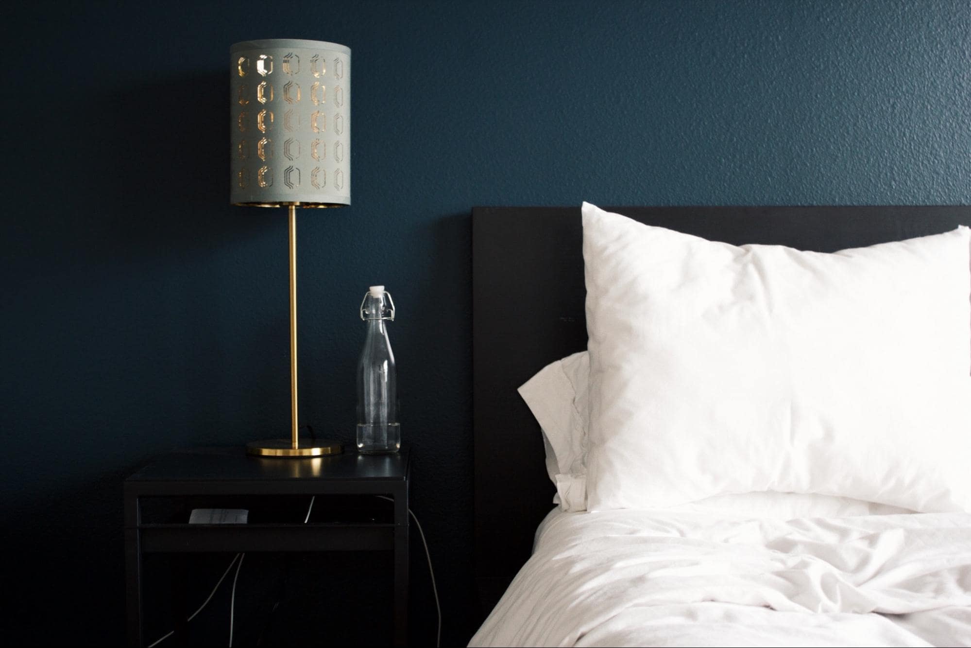 Unique Accommodations for an Unforgettable Trip Bed with Modern Lamp Black Nightstand